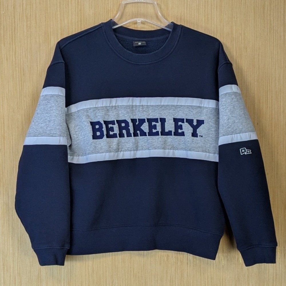 Hype and Vice UC Berkeley Sweatshirt Navy Grey Colorblock Crewneck Size MC